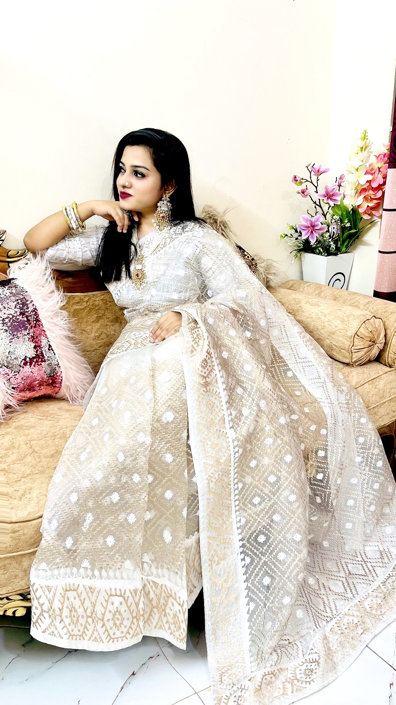 Soft organza saree